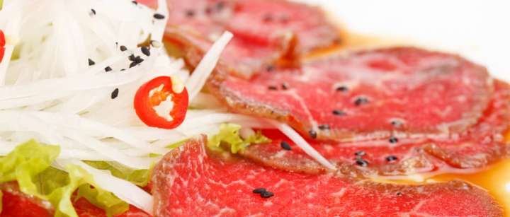 Carpaccio de bœuf  à la moutarde  et aux câpres